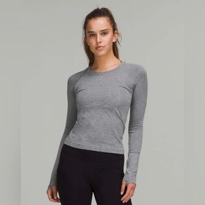 Lululemon swiftly tech long sleeve shirt 2.0 race length size 4 grey/black/white